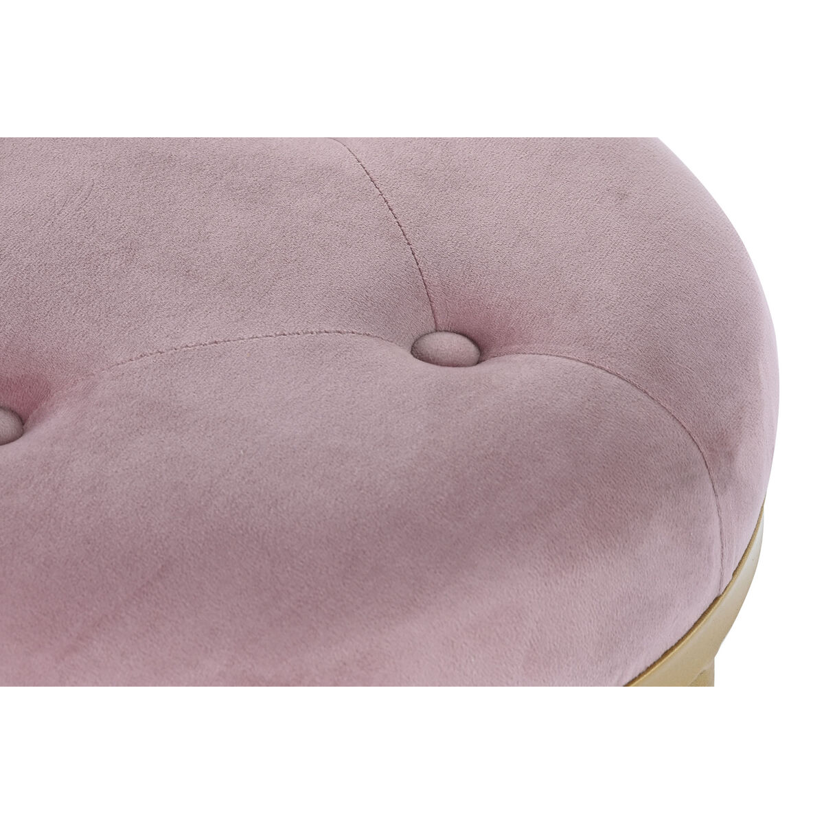 Taburete DKD Home Decor 100 x 35 x 40 cm Rozā Bronza Metāls